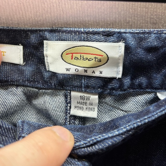 Talbots Classic Fit Wide Leg Jeans Womens 18W plus size Denim Blue Cotton 2147 - Picture 3 of 10